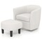 Modern Swivel Chair with Curved Backrest Ottoman and Removable Machine-Washable Cushion
